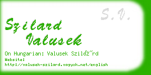 szilard valusek business card